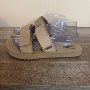 Vans Cayucas Slide Suede Sandals Chipmunk Women's Size 8 Tan Brown